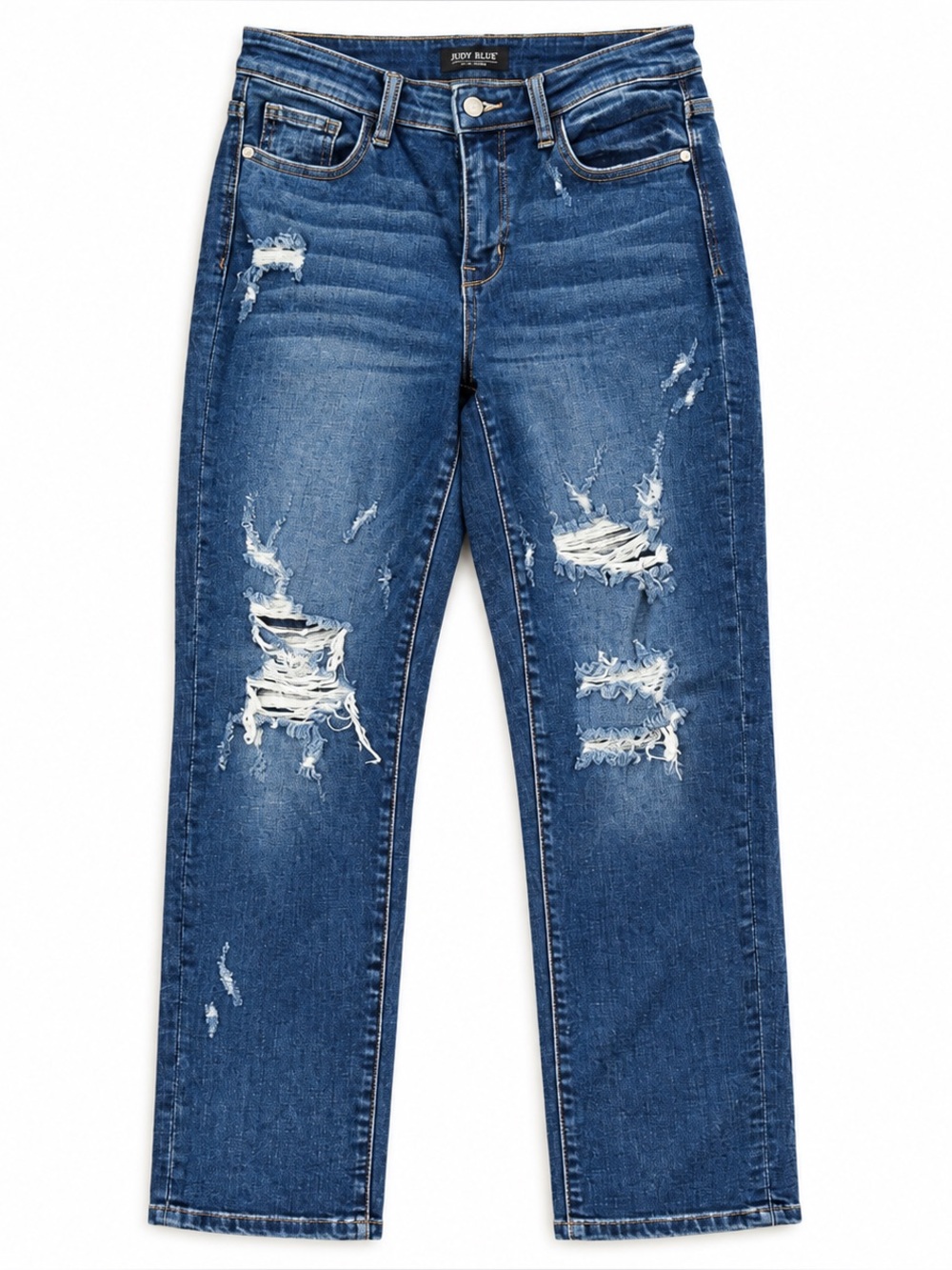 Judy Blue Boyfriend Jeans Distressed Medium Wash Stretch Denim Size 5/27